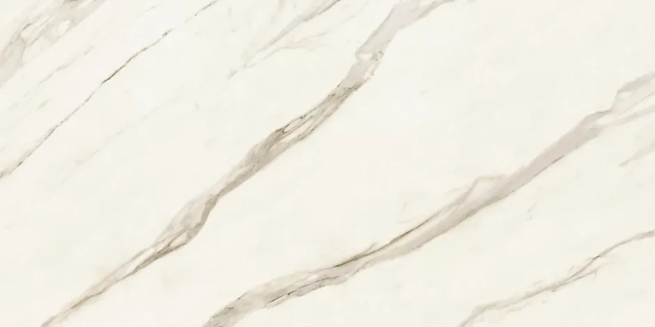 Carrelage effet Marbre Blanc Calacatta Sublime 240x120x0,9 cm Brillant Orsiano - Mur intérieur (vendu par carton de 2,88 m²) - RO'-Ro'Ma Carrelage Discount