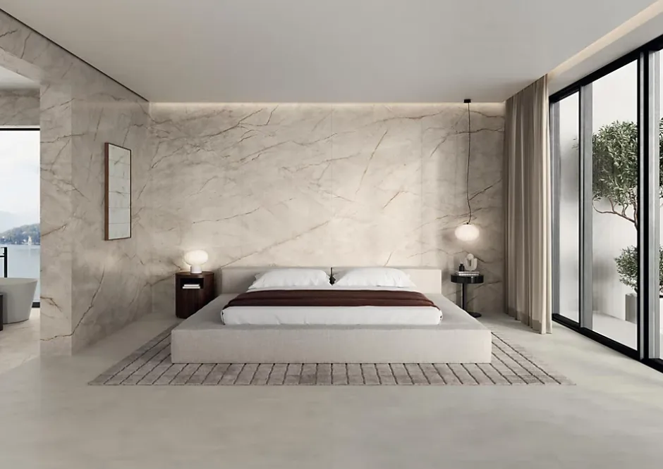 Carrelage effet Marbre Blanc Himalaya 278x120x0,6 cm Silk Sorvella - Mur intérieur (vendu par carton de 3,336 m²) - RO'MA CARRELAG-Ro'Ma Carrelage Hot