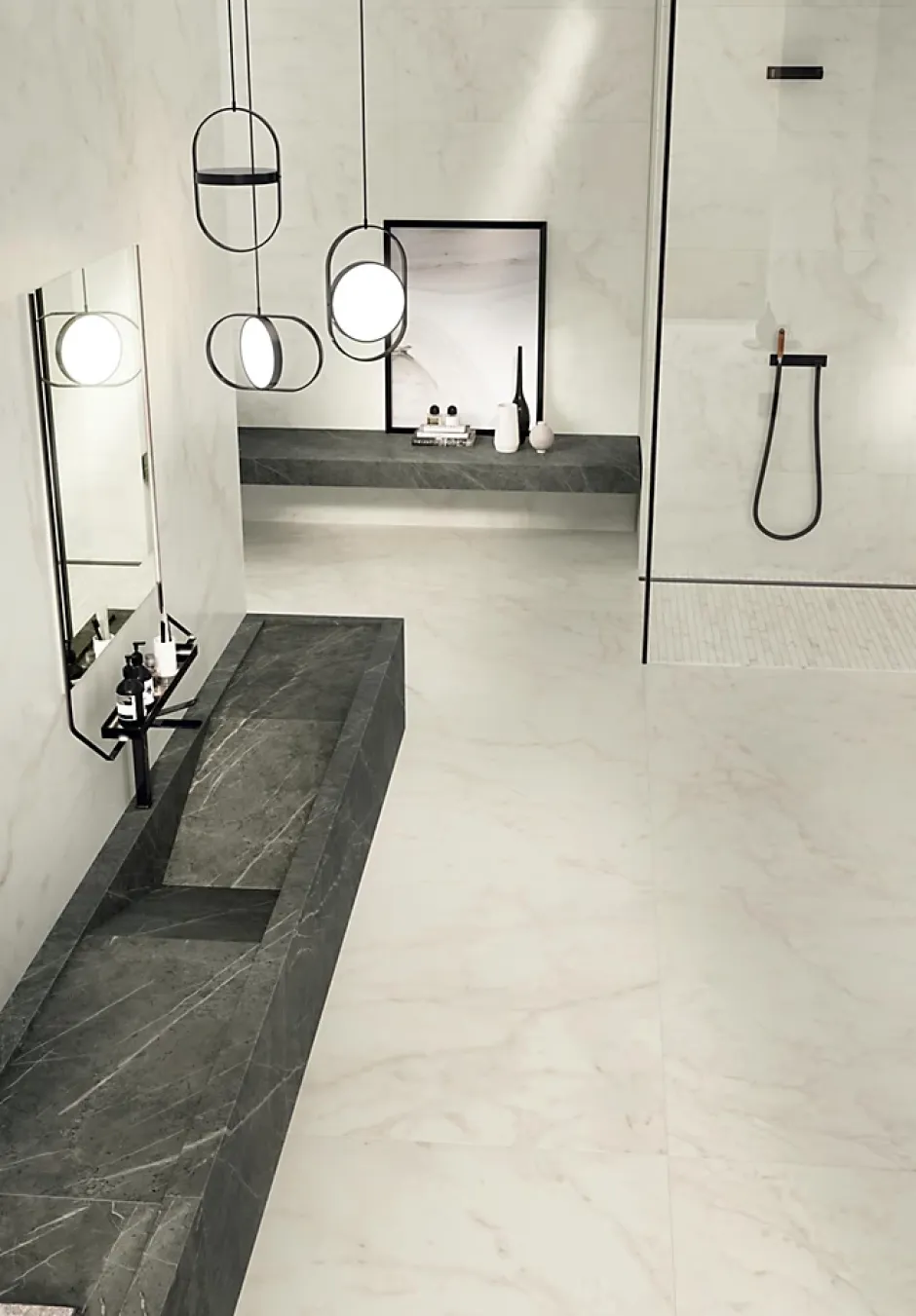 Carrelage effet Marbre Blanc Calacatta Celeste 120x50x0,85 cm Silk Faventa - Mur intérieur (vendu par carton de 1,8 m²) - RO'MA CA-Ro'Ma Carrelage Sale