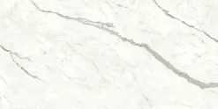 Ro'Ma Carrelage Carrelage effet Marbre Blanc Calacatta Majestic 240x120x0,9 cm Brillant Faventa - Mur intérieur (vendu par carton de 2,88 m²) - RO