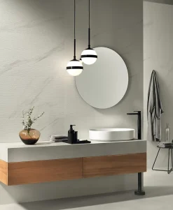 Ro'Ma Carrelage Carrelage effet Marbre 3D Blanc Calacatta Armonia Stripe 120x50x0,85 cm Mat Venerio - Mur intérieur (vendu par carton de 1,8 m²) -