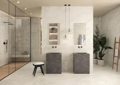 Ro'Ma Carrelage Carrelage effet Marbre 3D Blanc Impérial Granula 120x50x0,85 cm Mat Sorvella - Mur intérieur (vendu par carton de 1,8 m²) - RO'MA