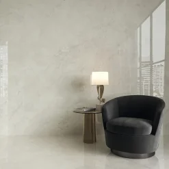 Carrelage effet Marbre Gris Luna 278x120x0,6 cm Brillant Montira - Mur intérieur (vendu par carton de 3,336 m²) --Ro'Ma Carrelage