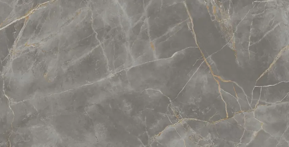 Ro'Ma Carrelage Carrelage effet Marbre Gris Titan 240x120x0,9 cm Brillant Montira - Mur intérieur (vendu par carton de 2,88 m²) -