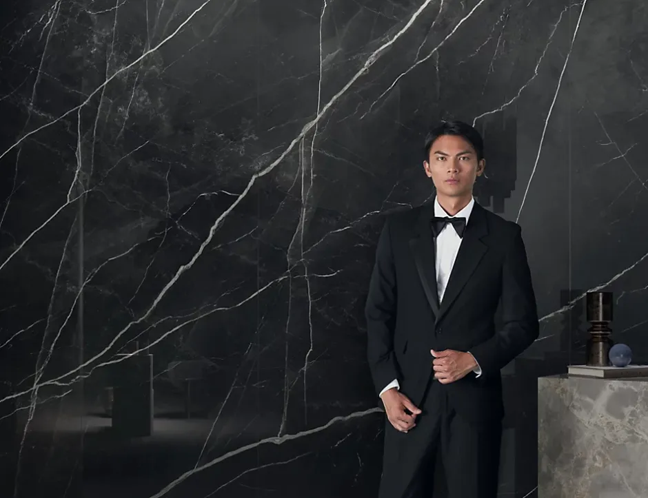 Ro'Ma Carrelage Carrelage effet Marbre Gris Titan 278x120x0,6 cm Brillant Montira - Mur intérieur (vendu par carton de 3,336 m²) -