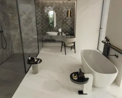 Ro'Ma Carrelage Carrelage effet Marbre Gris Titan 278x120x0,6 cm Brillant Montira - Mur intérieur (vendu par carton de 3,336 m²) -