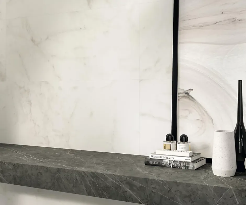 Carrelage effet Marbre Gris Ombre 278x120x0,6 cm Mat Clarenza - Mur intérieur (vendu par carton de 3,336 m²) --Ro'Ma Carrelage Online