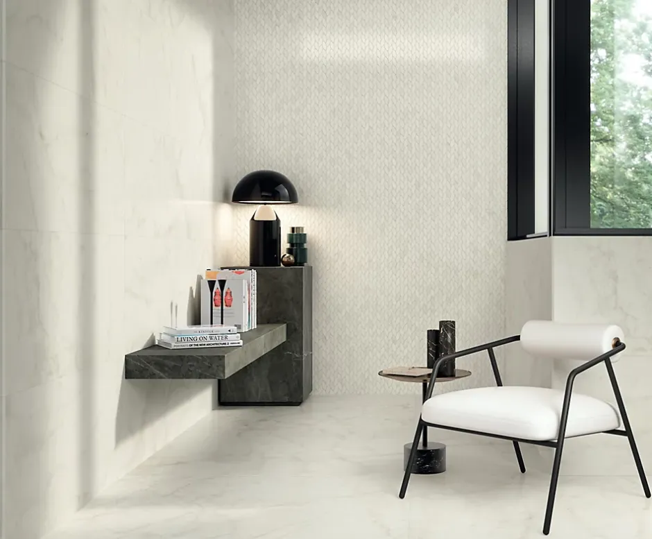 Carrelage effet Marbre Gris Ombre 278x120x0,6 cm Mat Clarenza - Mur intérieur (vendu par carton de 3,336 m²) --Ro'Ma Carrelage Online