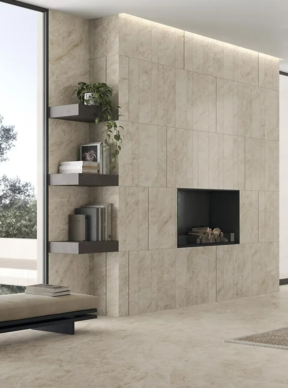 Ro'Ma Carrelage Carrelage effet Marbre Gris Celeste Ridge 118,2x59,5x0,9 cm Velours Sorvella - Mur intérieur (vendu par carton de 0,70329 m²) - RO