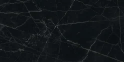 Ro'Ma Carrelage Carrelage effet Marbre Noir Scuro 240x120x0,9 cm Brillant Magnaro - Mur intérieur (vendu par carton de 2,88 m²) -