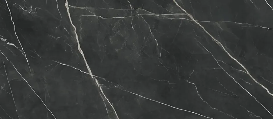 Carrelage effet Marbre Noir Notte 278x120x0,6 cm Brillant Florenza - Mur intérieur (vendu par carton de 3,336 m²) - RO'MA CARRELAG-Ro'Ma Carrelage New