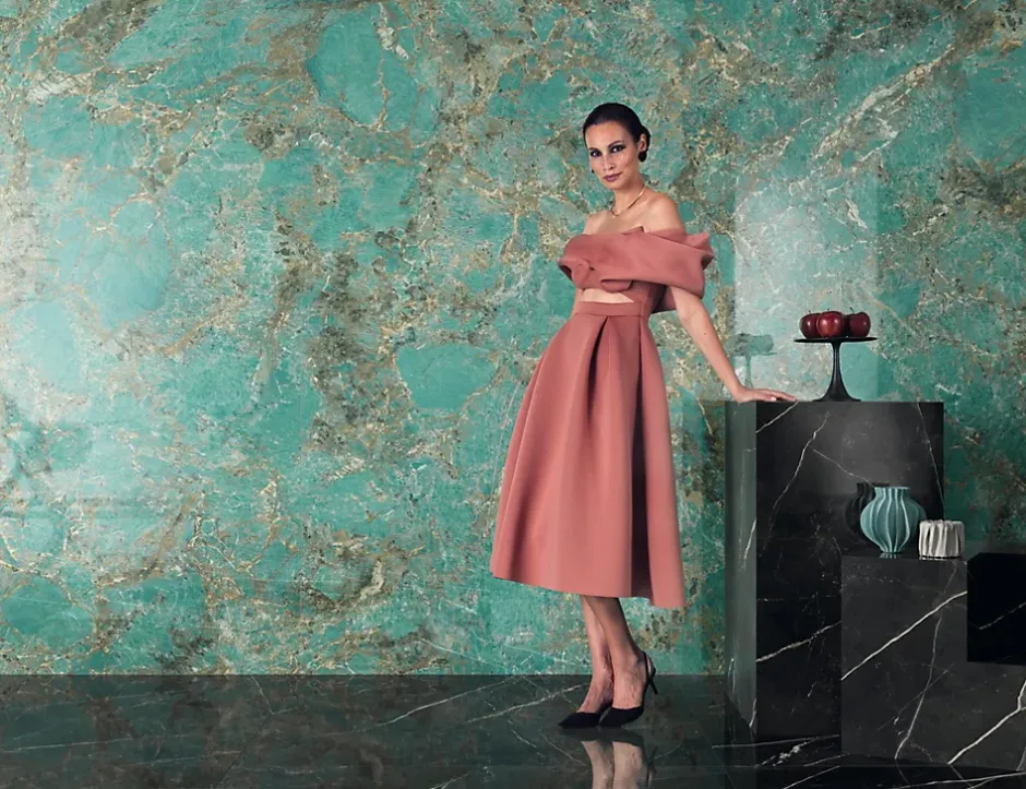 Carrelage effet Marbre Noir Notte 278x120x0,6 cm Brillant Florenza - Mur intérieur (vendu par carton de 3,336 m²) - RO'MA CARRELAG-Ro'Ma Carrelage New