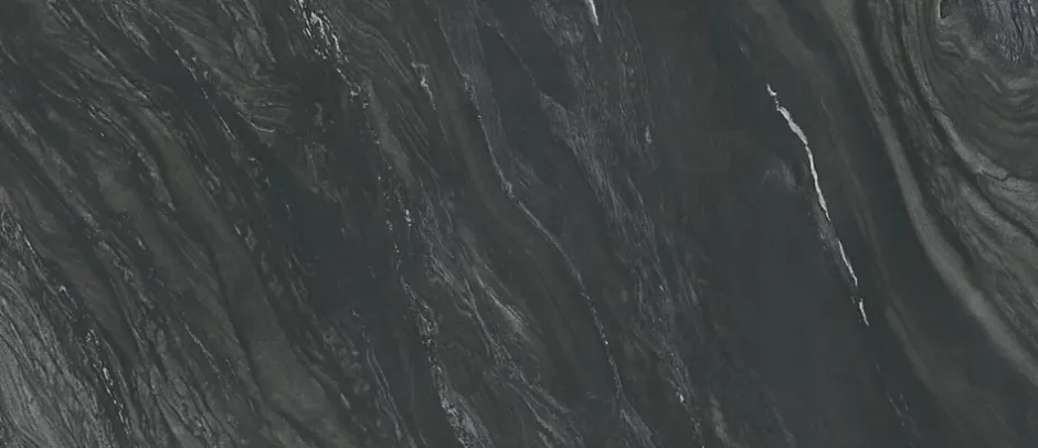 Carrelage effet Marbre Noir Vulcano 278x120x0,6 cm Silk Sorvella - Mur intérieur (vendu par carton de 3,336 m²) --Ro'Ma Carrelage