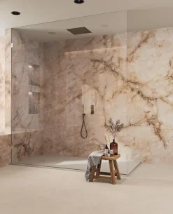 Ro'Ma Carrelage Carrelage effet Marbre Rose Sand 278x120x0,6 cm Brillant Sorvella - Mur intérieur (vendu par carton de 3,336 m²) -