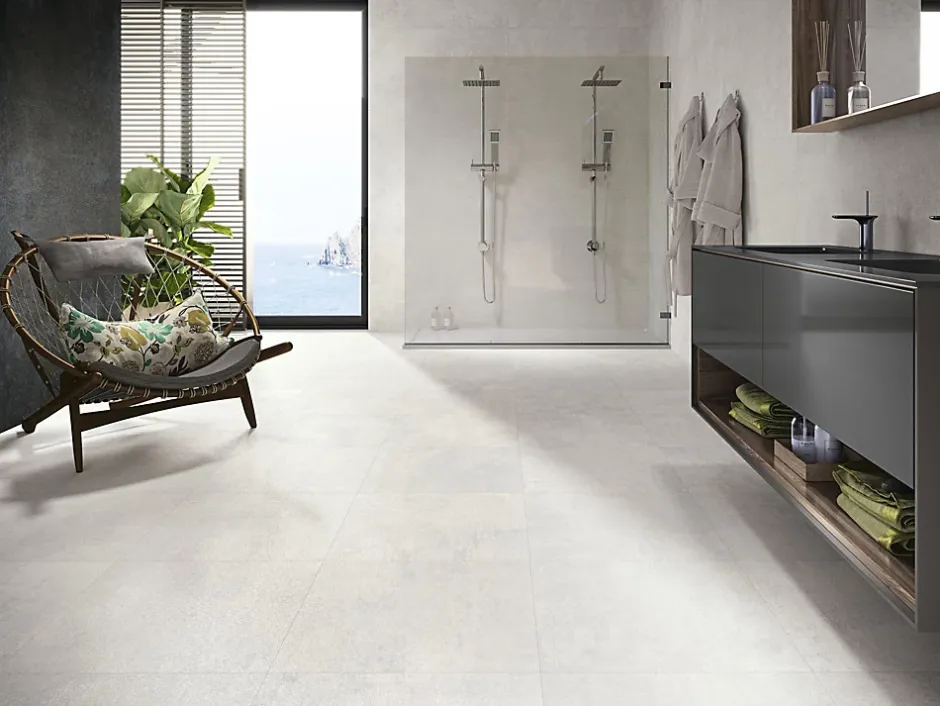 Carrelage Effet métal Roof blanc Lappato 80x80 cm-Tinker Best