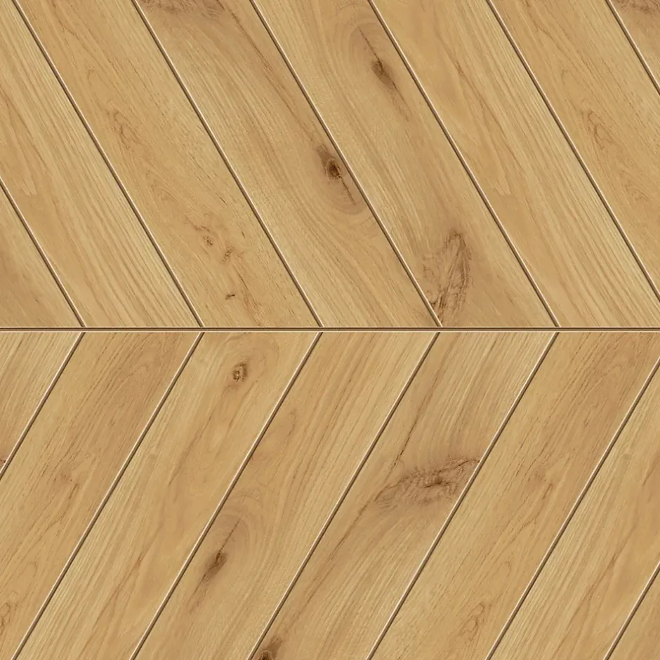 Ro'Ma Carrelage Carrelage effet Parquet Bois Chêne Brun Chevron Pointe de Hongrie 45x32,5x0,95 cm Mat Bravino - Sol et mur intérieur (vendu par ca