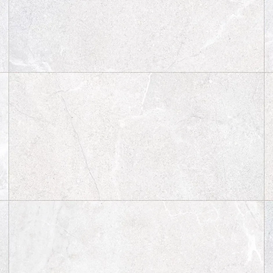 Ro'Ma Carrelage Carrelage effet Pierre Blanc Perle 120x60x0,9 cm In&Out Luzerio - Sol et mur intérieur et Sol extérieur -