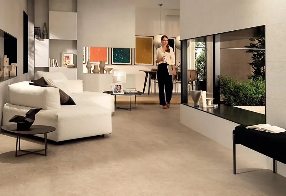 Carrelage effet Pierre Calcaire Beige Clair 80x40x0,85 cm Mat Falnero - Mur intérieur (vendu par carton de 1,28 m²) - RO'MA CARREL-Ro'Ma Carrelage Discount