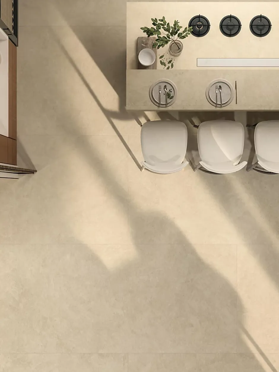 Ro'Ma Carrelage Carrelage effet Pierre Calcaire Beige Sable 240x120x0,9 cm Mat Rocalta - Mur intérieur (vendu par carton de 2,88 m²) - RO'MA CARRE