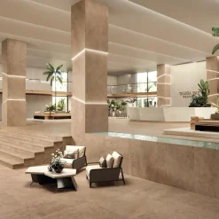 Ro'Ma Carrelage Carrelage effet Pierre Calcaire Beige Clair 278x120x0,6 cm Mat Falnero - Mur intérieur (vendu par carton de 3,336 m²) - RO'MA CARR