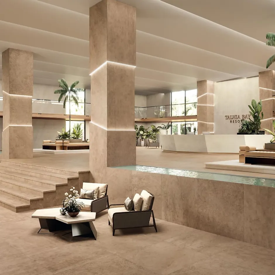 Ro'Ma Carrelage Carrelage effet Pierre Calcaire Beige Clair 278x120x0,6 cm Mat Falnero - Mur intérieur (vendu par carton de 3,336 m²) - RO'MA CARR