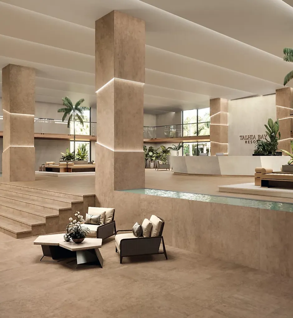 Ro'Ma Carrelage Carrelage effet Pierre Calcaire Beige Clair 278x120x0,6 cm Mat Falnero - Mur intérieur (vendu par carton de 3,336 m²) - RO'MA CARR