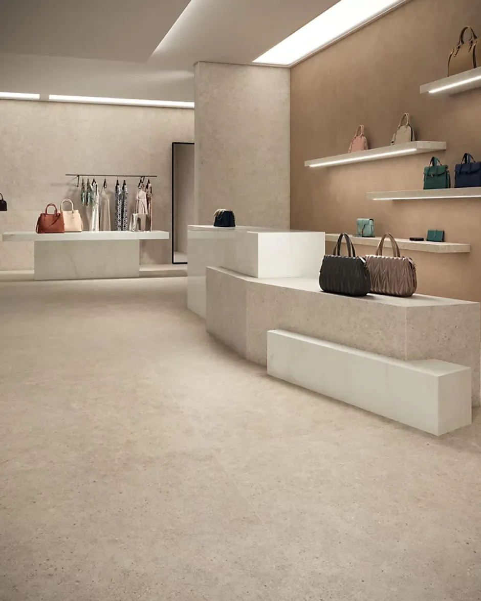 Carrelage effet Pierre Calcaire Beige Ivoire 278x120x0,6 cm Mat Domella - Mur intérieur (vendu par carton de 3,336 m²) - RO'MA CAR-Ro'Ma Carrelage Online