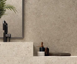 Carrelage effet Pierre Calcaire Grège 278x120x0,6 cm Mat Domella - Mur intérieur (vendu par carton de 3,336 m²) --Ro'Ma Carrelage Sale