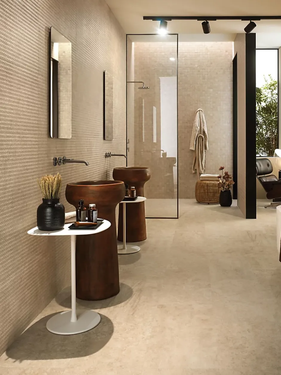 Carrelage effet Pierre 3D Calcaire Beige Nuancé Craft 80x40x0,85 cm Mat Falnero - Mur intérieur (vendu par carton de 1,28 m²) - RO-Ro'Ma Carrelage