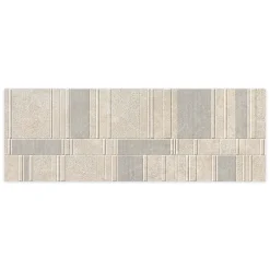 Carrelage effet Pierre 3D Beige Sable Stripe 100x33,3x0,98 cm Serdano - Mur intérieur --Ro'Ma Carrelage