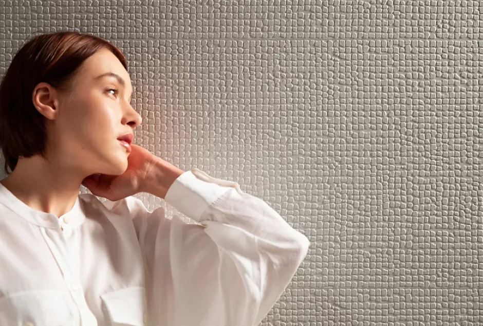 Ro'Ma Carrelage Carrelage effet Pierre 3D Gris Perle Segno 80x40x0,85 cm Mat Volenza - Mur intérieur (vendu par carton de 1,28 m²) - RO'MA CARRELA