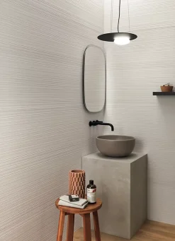 Ro'Ma Carrelage Carrelage effet Pierre 3D Blanc Scalpo 80x40x0,85 cm Mat Volenza - Mur intérieur (vendu par carton de 1,28 m²) -