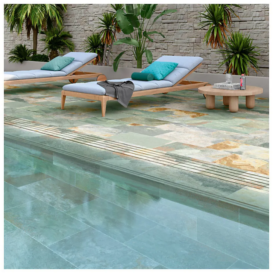Aelle Carrelage Carrelage effet pierre naturelle de bali 30x60 cm MYK-AS GREEN