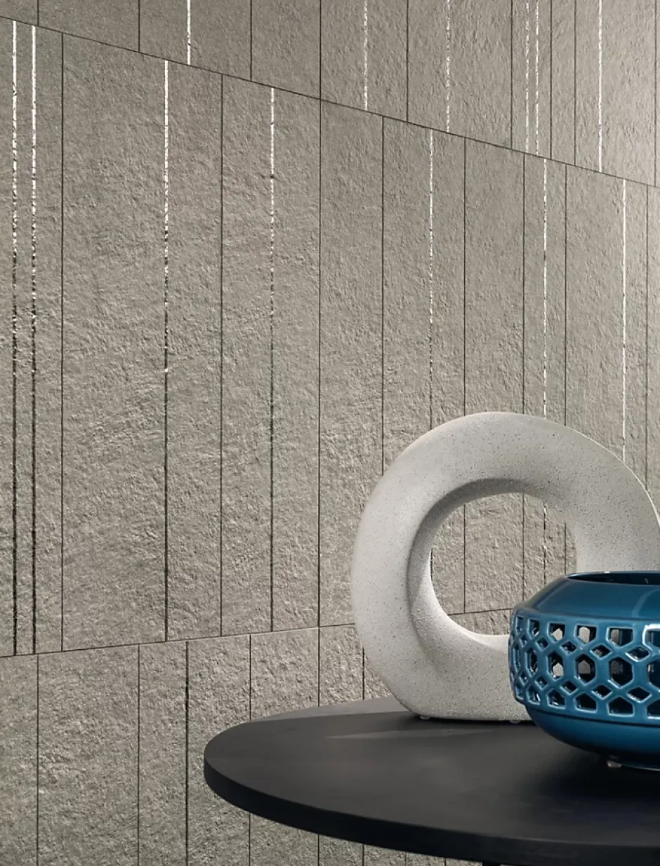 Carrelage effet Pierre Quartzite Gris Cendré Ridge 120x60x0,9 cm Mat Venturo - Mur intérieur (vendu par carton de 1,44 m²) - RO'MA-Ro'Ma Carrelage New