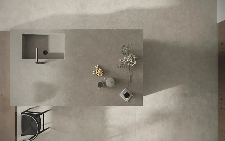 Ro'Ma Carrelage Carrelage effet Pierre Quartzite Gris Galet 240x120x0,9 cm Mat Venturo - Mur intérieur (vendu par carton de 2,88 m²) - RO'MA CARRE