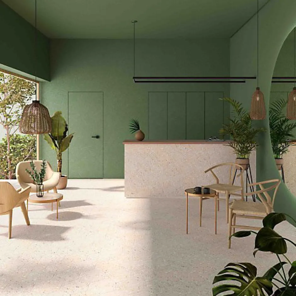 Carrelage Effet Terrazzo Hexagonal AROUSA 25,8x29 Blanco - Les Carreaux de Jean-Les Carreaux De Jean New