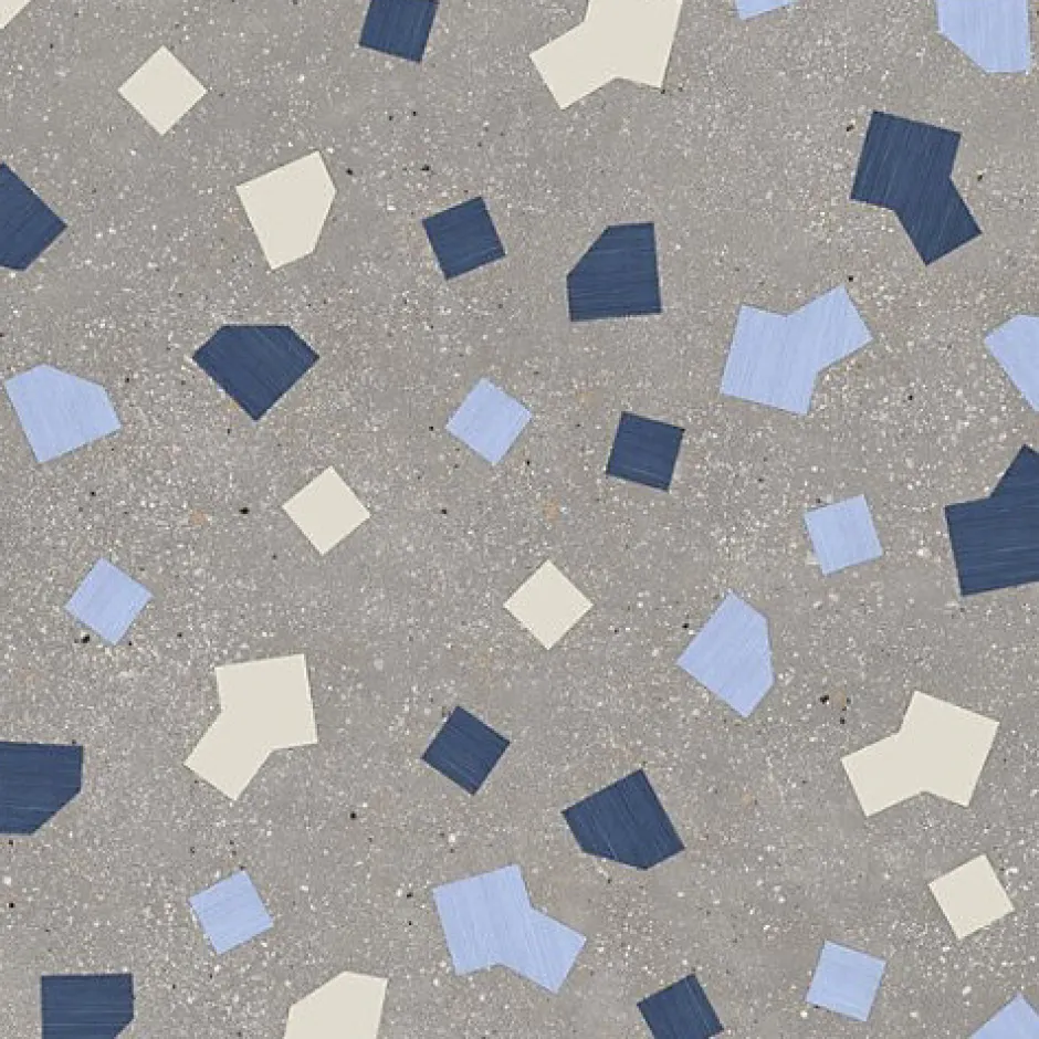 Les Carreaux De Jean Carrelage Effet Terrazzo RICETTA 90x90 Rectifié Cenere - Les Carreaux de Jean