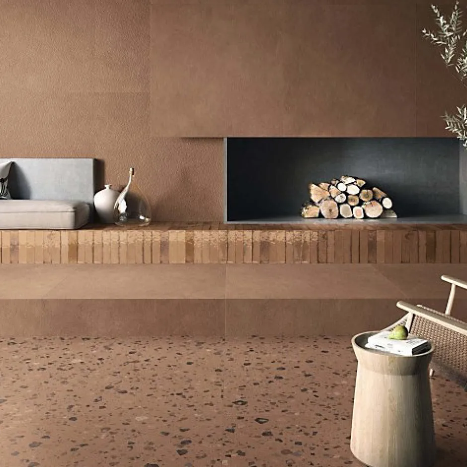 Carrelage effet Terrazzo COCCIO 60x60 rectifié Terra - Les Carreaux de Jean-Gioia Materia Clearance