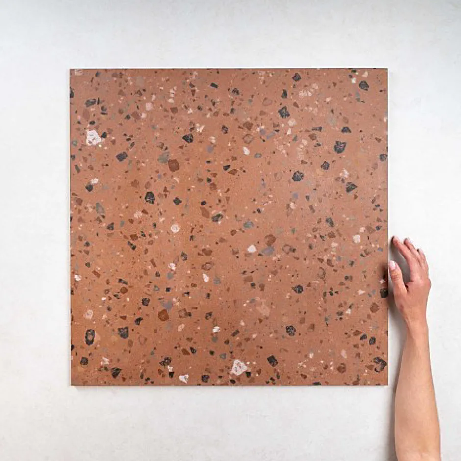 Carrelage effet Terrazzo COCCIO 60x60 rectifié Terra - Les Carreaux de Jean-Gioia Materia Clearance