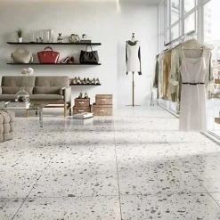 Les Carreaux De Jean  Carrelage Effet Terrazzo VENICE 60x60 White - Les Carreaux de Jean