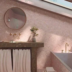 Les Carreaux De Jean Carrelage Effet Terrazzo Hexagonal AROUSA 25,8x29 Rosa - Les Carreaux de Jean