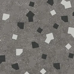 Les Carreaux De Jean  Carrelage Effet Terrazzo RICETTA 90x90 Rectifié Graphite - Les Carreaux de Jean