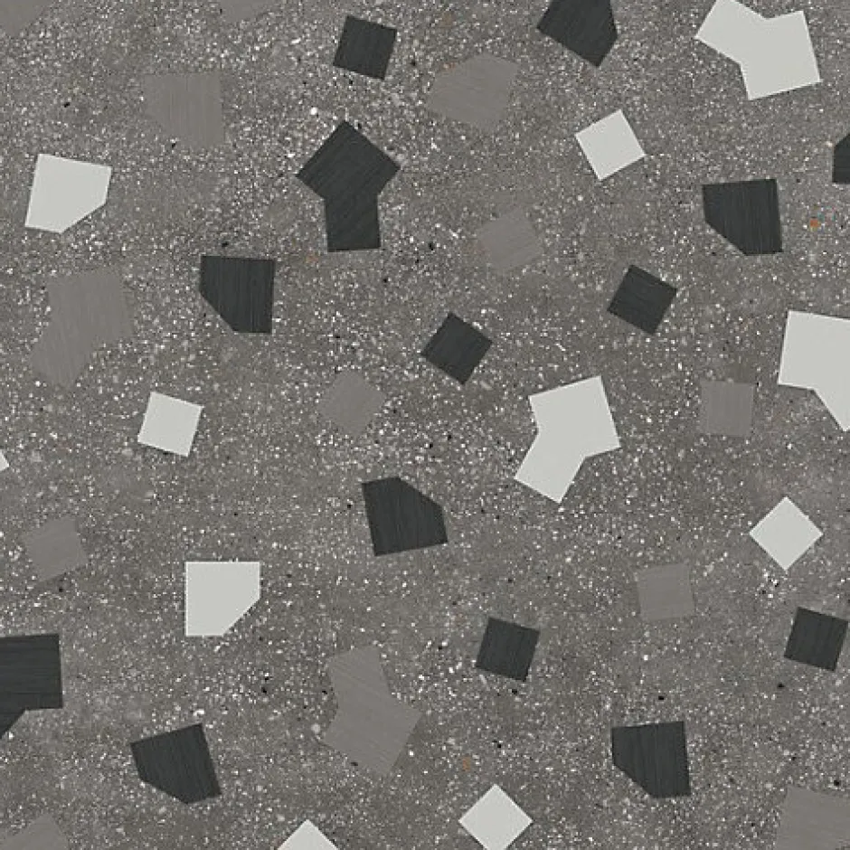 Les Carreaux De Jean Carrelage Effet Terrazzo RICETTA 90x90 Rectifié Graphite - Les Carreaux de Jean