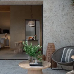 Les Carreaux De Jean Carrelage Effet Terrazzo - Pierre CARACTER Mix Beige 60x120 Rectifié - Les Carreaux de Jean