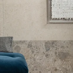 Les Carreaux De Jean  Carrelage Effet Terrazzo - Pierre CARACTER Mix Gris 60x120 Rectifié - Les Carreaux de Jean