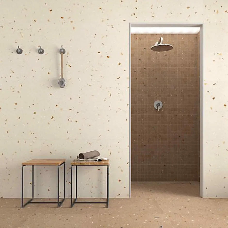 Tinker Carrelage Effet Terrazzo CROCCANTE 60x60 Nuez - Les Carreaux de Jean