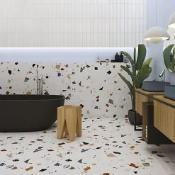 Carrelage Effet Terrazzo STRACCIATELLA 60x60 Blanc - LES CARREAUX DE JEAN-Tinker New