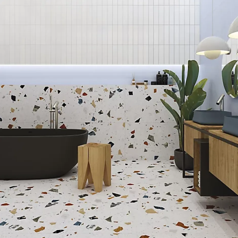 Carrelage Effet Terrazzo STRACCIATELLA 60x60 Blanc - LES CARREAUX DE JEAN-Tinker New