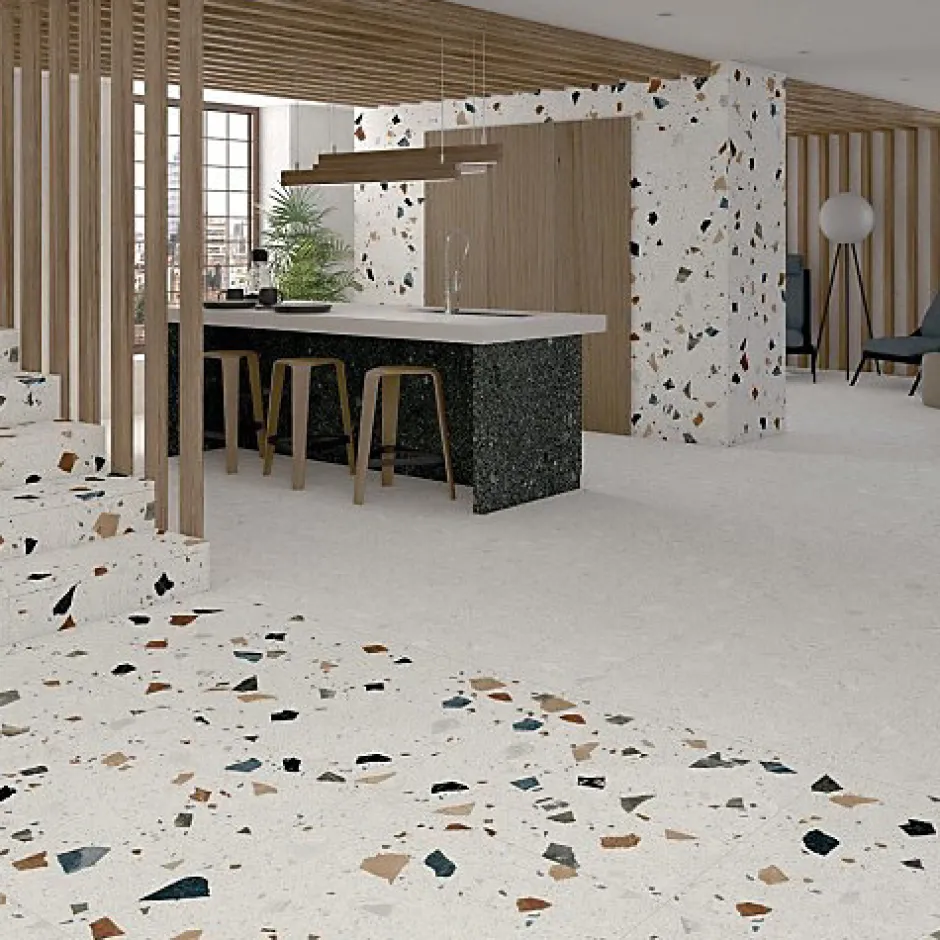 Carrelage Effet Terrazzo STRACCIATELLA 60x60 Blanc - LES CARREAUX DE JEAN-Tinker New