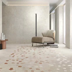 Les Carreaux De Jean Carrelage Effet Terrazzo AMA 60x60 Rectifié Avorio - Les Carreaux de Jean